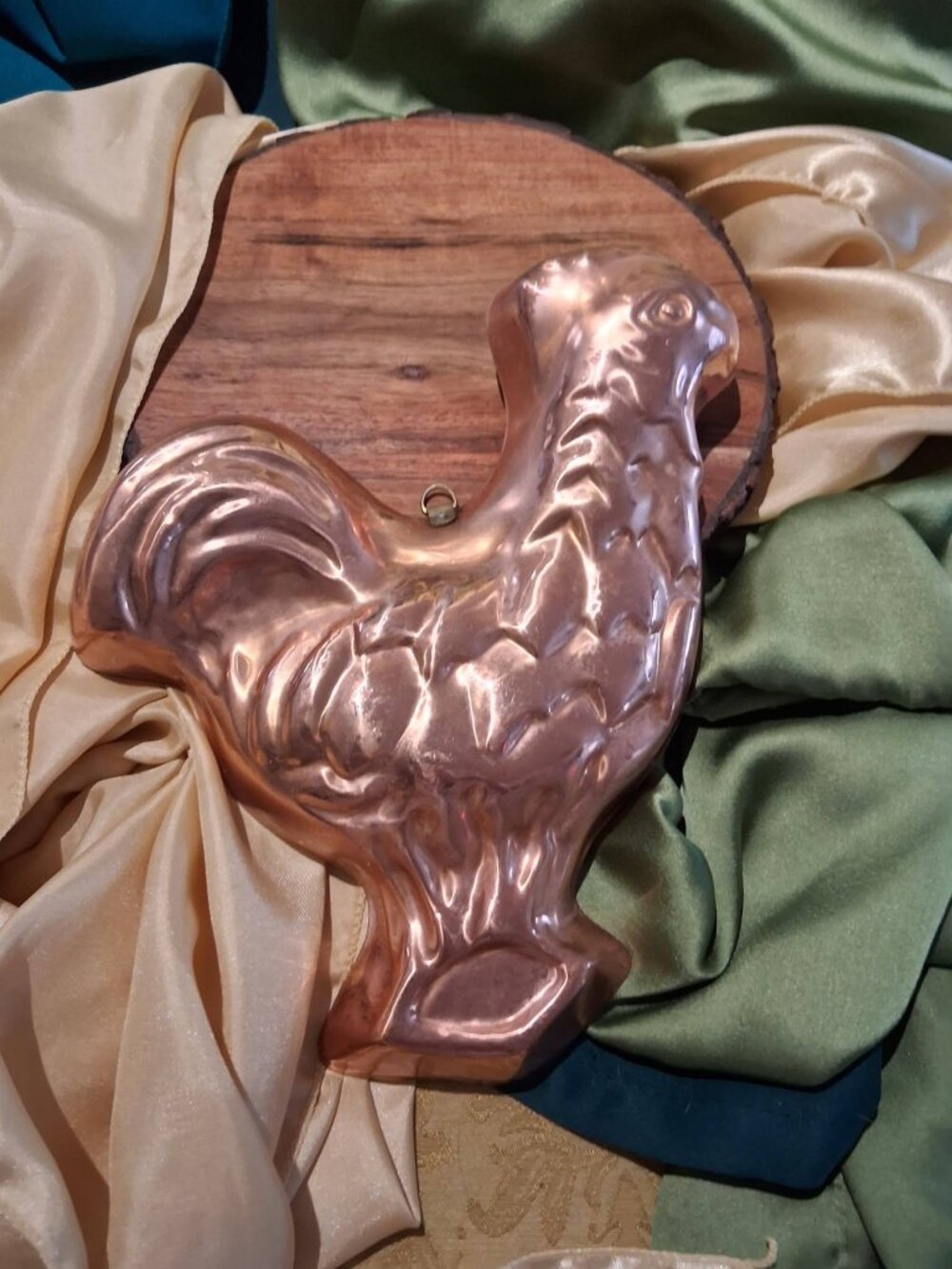 Vintage Copper Rooster Jell-O / Cake Mold with Wall Hanging Ring